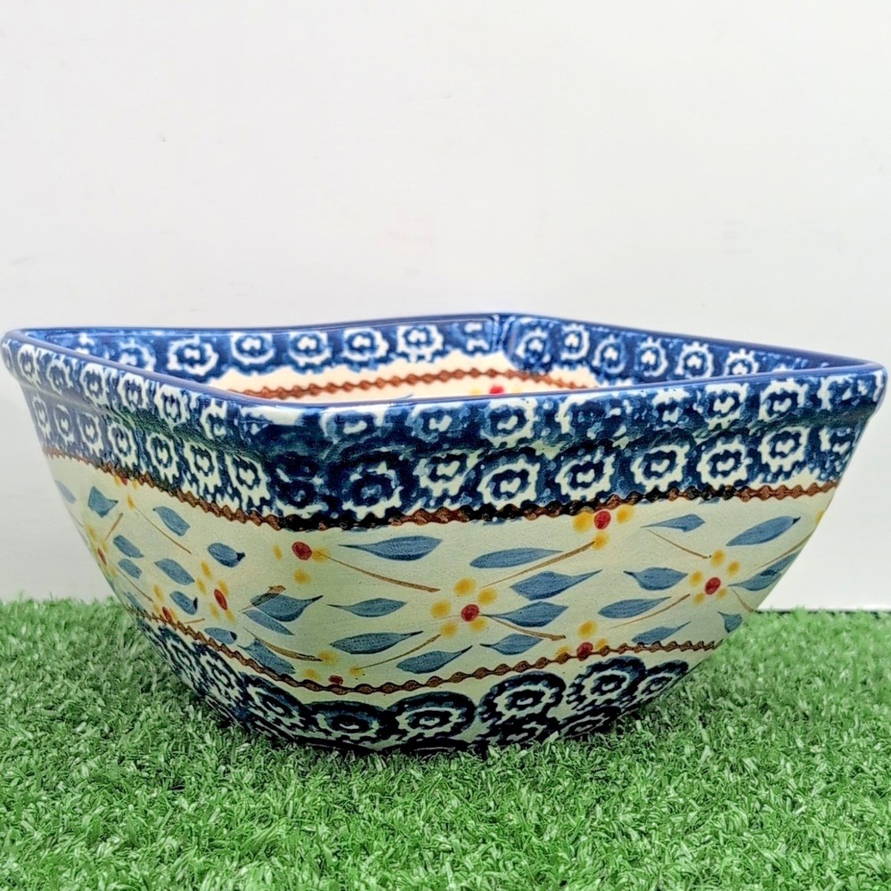Temptations by Tara Cup Square 6 x3 Bowl Old World Royal Blue Floral - Microwave